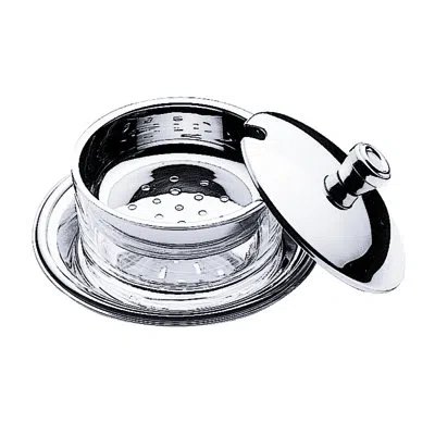 Mepra Michelangelo 18/10 Stainless Steel Butter Dish In Silver