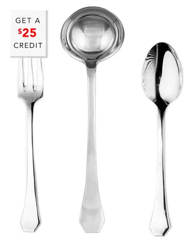 Mepra Moretto 3pc Serving Set With $25 Credit In Silver