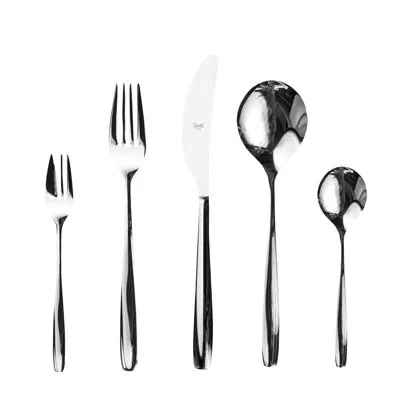 Mepra Morgana Flatware Set With Cake Forks - 30 Pieces - Stainless Steel