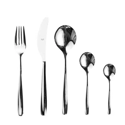 Mepra Morgana Flatware Set With Moka Spoons - 30 Pieces - Stainless Steel