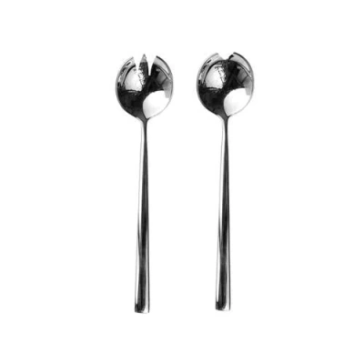 Mepra Movida Salad Serving Set In Silver