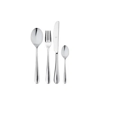 Mepra Natura Flatware Set With H/h Knives - 24 Pieces - Stainless Steel In Silver