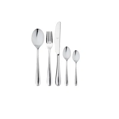 Mepra Natura Flatware Set With Moka Spoon And H/h Knives - 30 Pieces - Stainless Steel In Silver