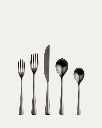 Mepra Neve Ice Black Gold 5-piece Flatware Place Setting