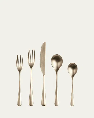 Mepra Neve Ice Champagne 5-piece Flatware Place Setting In Metallic
