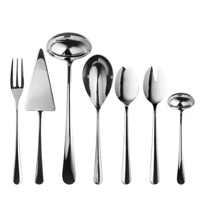 Mepra Neve Mirror 7 Piece Serving Set In Silver