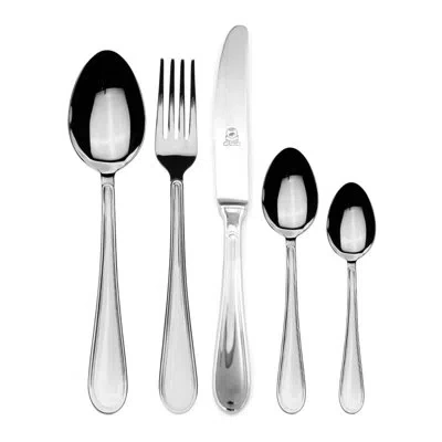 Mepra Norma Flatware Set With Moka Spoon And H/h Knives - 30 Pieces - Stainless Steel