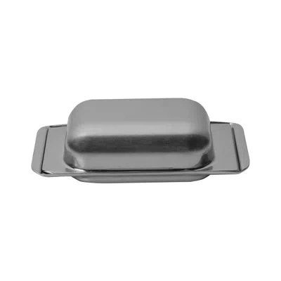 Mepra Original Vintage 18/10 Stainless Steel Butter Dish In Silver