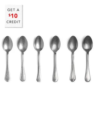Mepra Original Vintage 6pc Coffee Spoon Set With $10 Credit In Silver