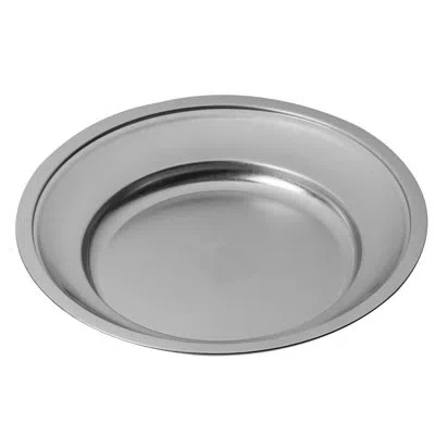 Mepra Original Vintage Round Plate With Reinforced Edges 10.63" - 6 Pieces - Stainless Steel In Silver