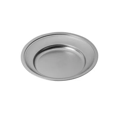 Mepra Original Vintage Round Plate With Reinforced Edges 13.78" - 12 Pieces - Stainless Steel In Silver
