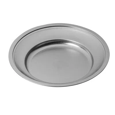 Mepra Original Vintage Round Plate With Reinforced Edges 13.78" - 6 Pieces - Stainless Steel In Silver