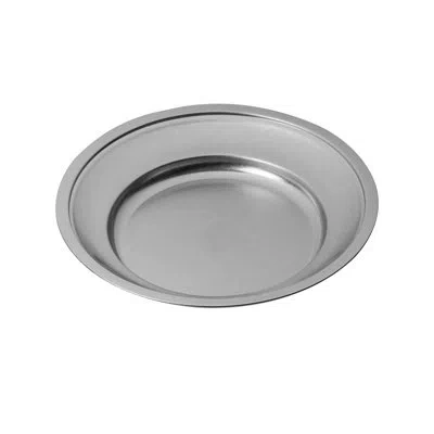 Mepra Original Vintage Round Plate With Reinforced Edges 15.75" - 12 Pieces - Stainless Steel In Silver