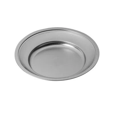 Mepra Original Vintage Round Plate With Reinforced Edges 15.75" - 6 Pieces - Stainless Steel In Silver