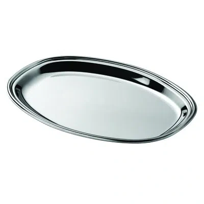 Mepra Oval 8.75" W X 12.125" L Platter, Palace In Silver