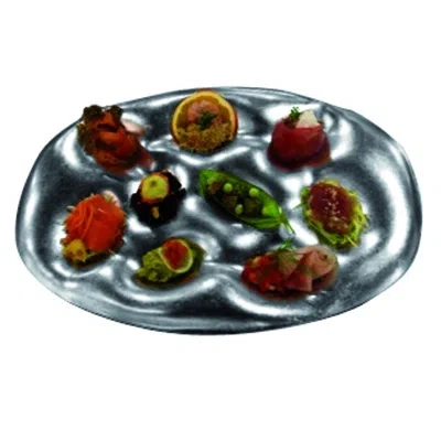 Mepra Oval 9 Compartments 10" W X 13.75" L Divided Serving Dish In Silver