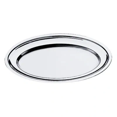 Mepra Oval Serving Plate With Reinforced Edge L: 19-5/8" W: 13-3/4" In Silver