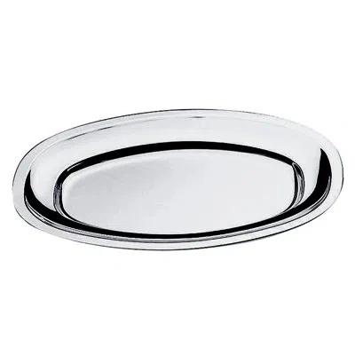 Mepra Oval Serving Plate With Reinforced Edge L: 19-5/8" W: 13-3/8" In Silver