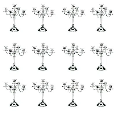 Mepra Palace Candelabra 5 Arms - 12 Pieces - Silver-plated