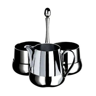 Mepra Palace Set For Café Au Lait Set - 6 Pieces - Stainless Steel In Silver