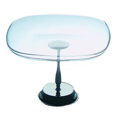 Mepra Palace Square Glass Plate With Base - 6 Pieces - Stainless Steel In Silver
