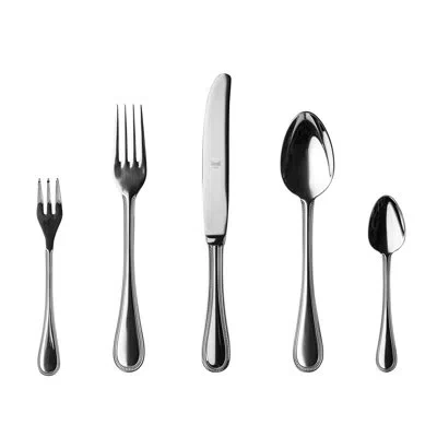 Mepra Perla Flatware Set With Cake Forks - 30 Pieces - Stainless Steel