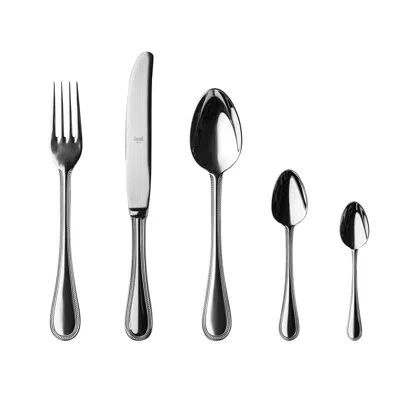 Mepra Perla Flatware Set With Moka Spoons - 30 Pieces - Stainless Steel