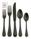 Mepra 20pc Flatware Set With $117 Credit In Black