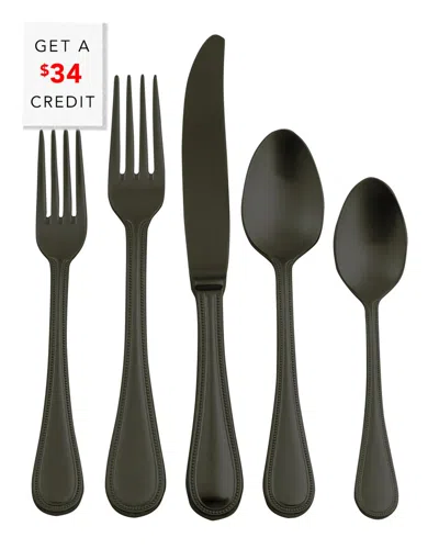MEPRA MEPRA PERLA ORO NERO 5PC FLATWARE SET WITH $34 CREDIT