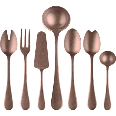 Mepra Pewter 7-piece Place Serving Set In Brown