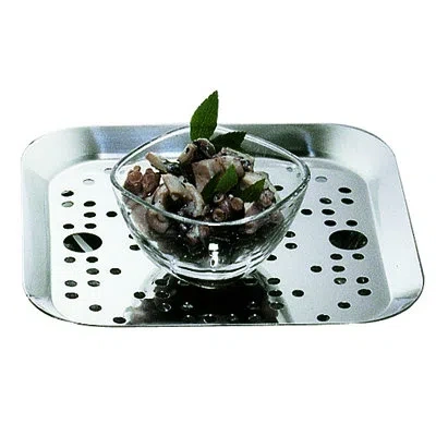 Mepra Plateau Royal 18/10 Stainless Steel Platter In Ice