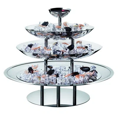 Mepra Plateau Royal Oval Four-tier Seafood Stand In Silver