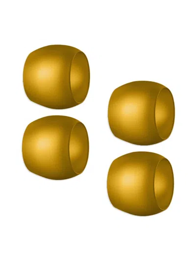 Mepra Plutone 4-piece Atmosfera Napkin Ring Set In Gold