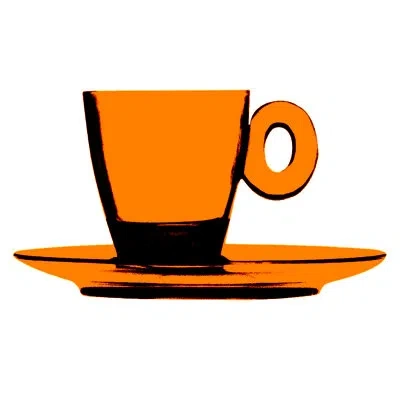 Mepra Polycarbonate Espresso Cup With Saucer - 6 Pieces - In Amber