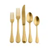 Mepra Pvd Titanium Coated Flatware 5-piece Place Setting In Brushed Gold