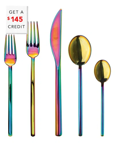 Mepra Rainbow 20pc Flatware Set With $145 Credit In Multi