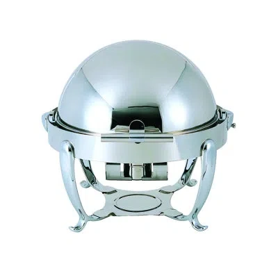 Mepra Round Chafing Dish With 180 Degree Revolving Cover; Palace H: 18-1/8", D: 15-3/4" Gal: 1-1/4"