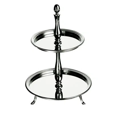 Mepra Round Fruit Holder, 2 Layers; Palace H: 19-5/8", D: 10-5/8", 13-3/4" In Silver