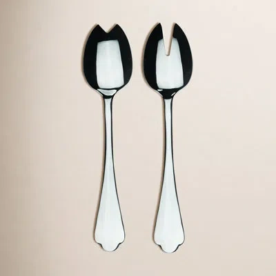 Mepra Salad Servers (fork And Spoon) Dolce Vita Stainless Steel In Silver