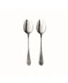 Mepra Salad Servers Fork And Spoon Flatware Set, Set Of 2 In Silver-tone