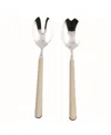 Mepra Salad Serving Set Fantasia Flatware Set, Set Of 2 In Natural