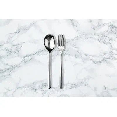 Mepra Serving Set (fork And Spoon) Linea In Silver