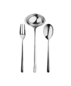 Mepra Serving Set Fork Flatware Set, Spoon And Ladle Linea Flatware Set, Set Of 3 In Silver-tone
