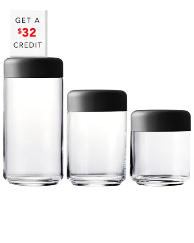 Mepra Set Of 3 Urano Canisters With $32 Credit In Black