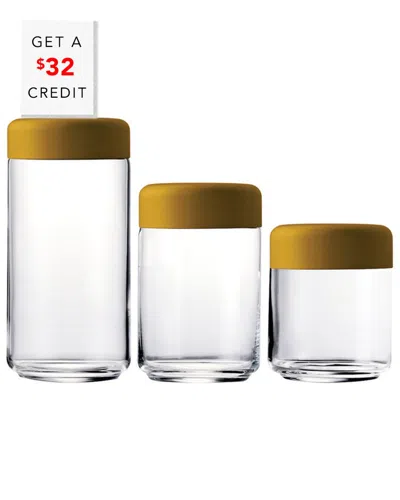 Mepra Set Of 3 Urano Canisters With $32 Credit In Brown
