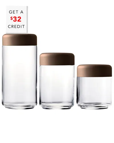 Mepra Set Of 3 Urano Canisters With $32 Credit In Transparent