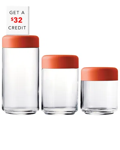 Mepra Set Of 3 Urano Canisters With $32 Credit In Transparent