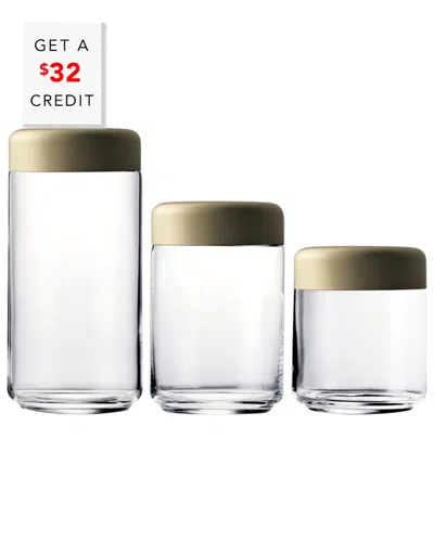 Mepra Set Of 3 Urano Materoc Canisters With $32 Credit In Transparent
