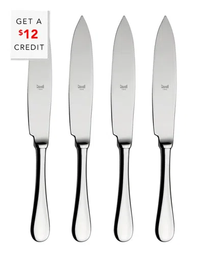 Mepra Set Of 4 American Steak Knives With $12 Credit In Silver