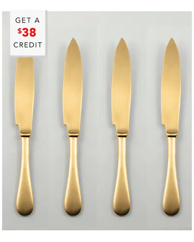 Mepra Set Of 4 American Steak Knives With $38 Credit In Gold